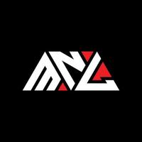 diseño de logotipo de letra triangular mnl con forma de triángulo. monograma de diseño de logotipo de triángulo mnl. plantilla de logotipo de vector de triángulo mnl con color rojo. logo triangular mnl logo simple, elegante y lujoso. mlnl