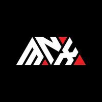 Diseño de logotipo de letra triangular mnx con forma de triángulo. monograma de diseño del logotipo del triángulo mnx. plantilla de logotipo de vector de triángulo mnx con color rojo. logotipo triangular mnx logotipo simple, elegante y lujoso. minx