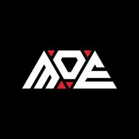 diseño de logotipo de letra triangular moe con forma de triángulo. monograma de diseño del logotipo del triángulo moe. plantilla de logotipo de vector de triángulo moe con color rojo. logotipo triangular moe logotipo simple, elegante y lujoso. moe