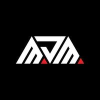 MJM triangle letter logo design with triangle shape. MJM triangle logo design monogram. MJM triangle vector logo template with red color. MJM triangular logo Simple, Elegant, and Luxurious Logo. MJM