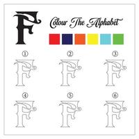 página para colorear del alfabeto. eduque a su hijo con conocimientos de coloración. vector