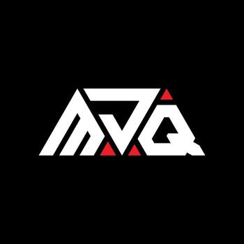MJQ triangle letter logo design with triangle shape. MJQ triangle logo design monogram. MJQ triangle vector logo template with red color. MJQ triangular logo Simple, Elegant, and Luxurious Logo. MJQ