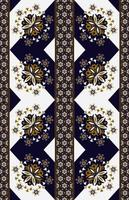 Ethnic elegant embroidery geometric flower with triangle pattern seamless background. Use for fabric, textile, interior decoration elements, upholstery, wrapping. vector