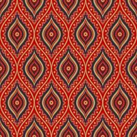 Ethnic flower in ogee shape red-gold color seamless background. Embroidery oriental surface pattern design. Use for fabric, textile, interior decoration elements, upholstery, wrapping. vector