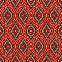 Ethnic flower in ogee shape red-gold color seamless background. Embroidery oriental surface pattern design. Use for fabric, textile, interior decoration elements, upholstery, wrapping. vector