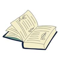 vector doodle illustration, open book on a white background.