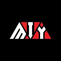 MIY triangle letter logo design with triangle shape. MIY triangle logo design monogram. MIY triangle vector logo template with red color. MIY triangular logo Simple, Elegant, and Luxurious Logo. MIY