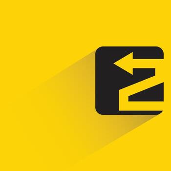 zigzag arrow button with shadow on yellow background vector
