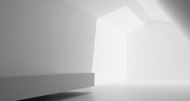 Minimalist white room with sunlight. photo