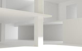 habitación blanca minimalista con luz solar. foto