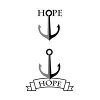 hope anchor logo icon isolated on white background vector