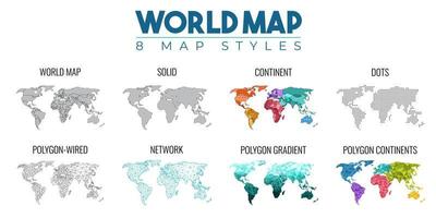 Map world vector set collection graphic design