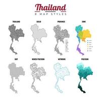 Map thailand vector set collection graphic design