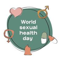 Line art element world sexual health day illustration vector. Suitable for content social media, marketing tool, and advertising vector