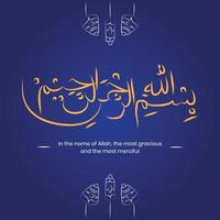 Arabic typography line art illustration vector. Suitable for content social media, background, banner, and poster vector