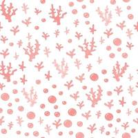 Cute red coral and bubble. Seamless pattern for textile vector