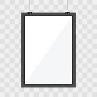 Picture frame template for design display on a transparent vector