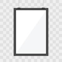 Picture frame template for design display on a transparent vector