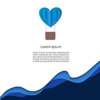 Infographic template with heart balloon paper label, business template for presentation. vector illustration