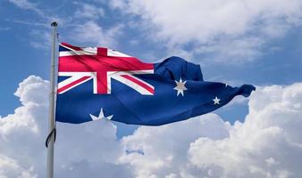 Australia flag - realistic waving fabric flag photo