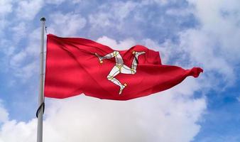 Isle of Man flag - realistic waving fabric flag photo