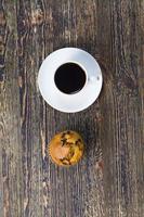 aromatic coffee with flour pastries photo