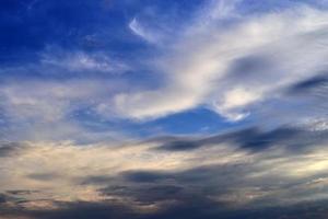 Beautiful panorama of orange and yellow clouds at sunrise photo