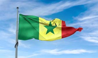 3D-Illustration of a Senegal flag - realistic waving fabric flag.. photo