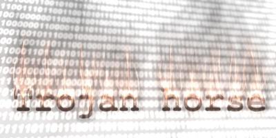 Banner of internet security buzzword text done with kirlian aura photography photo