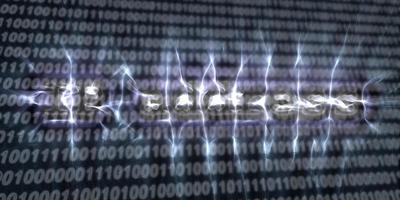 Banner of internet security buzzword text done with kirlian aura photography photo