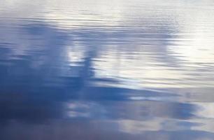 Detailed close up view on water surfaces with ripples and waves and the sunlight reflecting at the surface photo