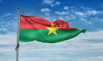 Burkina Faso flag - realistic waving fabric flag photo