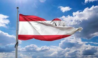 Austria flag - realistic waving fabric flag photo