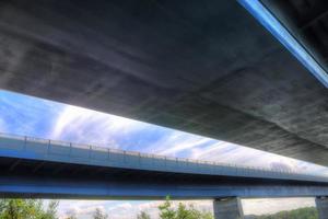 Different views at and from the big Kiel canal bridge in northern germany photo