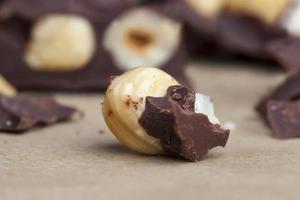 homemade chocolate with lots of cocoa and hazelnuts photo