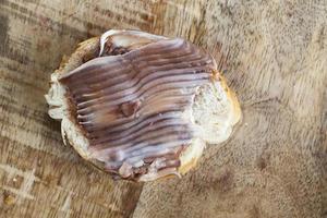 soft chocolate butter and white bread photo