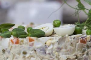 a traditional Russian olivier salad photo