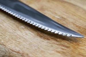 sharp metal knife blade for table setting photo