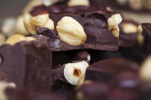 homemade chocolate with lots of cocoa and hazelnuts photo