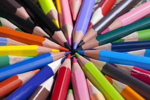 ordinary colored wooden pencil photo