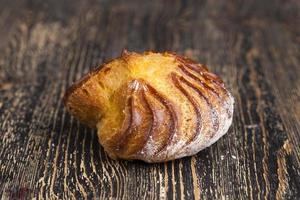 custard cake with sweet curd filling photo