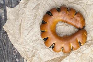 close up of a delicious fresh wheat bun photo