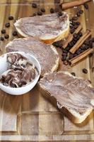 natural chocolate paste with cocoa during breakfast photo