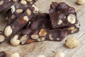 homemade chocolate with a large number of nuts photo