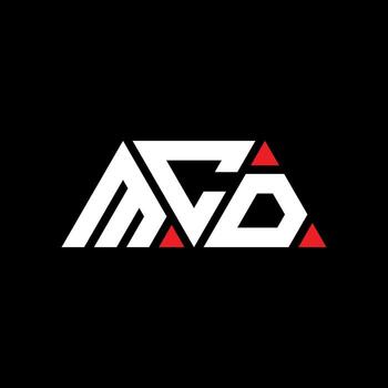 MCD triangle letter logo design with triangle shape. MCD triangle logo design monogram. MCD triangle vector logo template with red color. MCD triangular logo Simple, Elegant, and Luxurious Logo. MCD