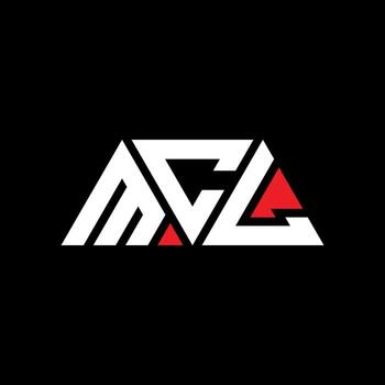 MCL triangle letter logo design with triangle shape. MCL triangle logo design monogram. MCL triangle vector logo template with red color. MCL triangular logo Simple, Elegant, and Luxurious Logo. MCL