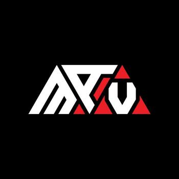 MAV triangle letter logo design with triangle shape. MAV triangle logo design monogram. MAV triangle vector logo template with red color. MAV triangular logo Simple, Elegant, and Luxurious Logo. MAV