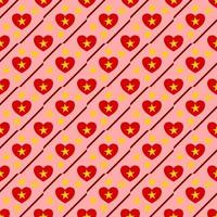 seamless background with red hearts vector