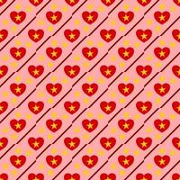 seamless background with red hearts vector