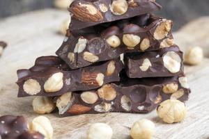 homemade chocolate with a large number of nuts photo